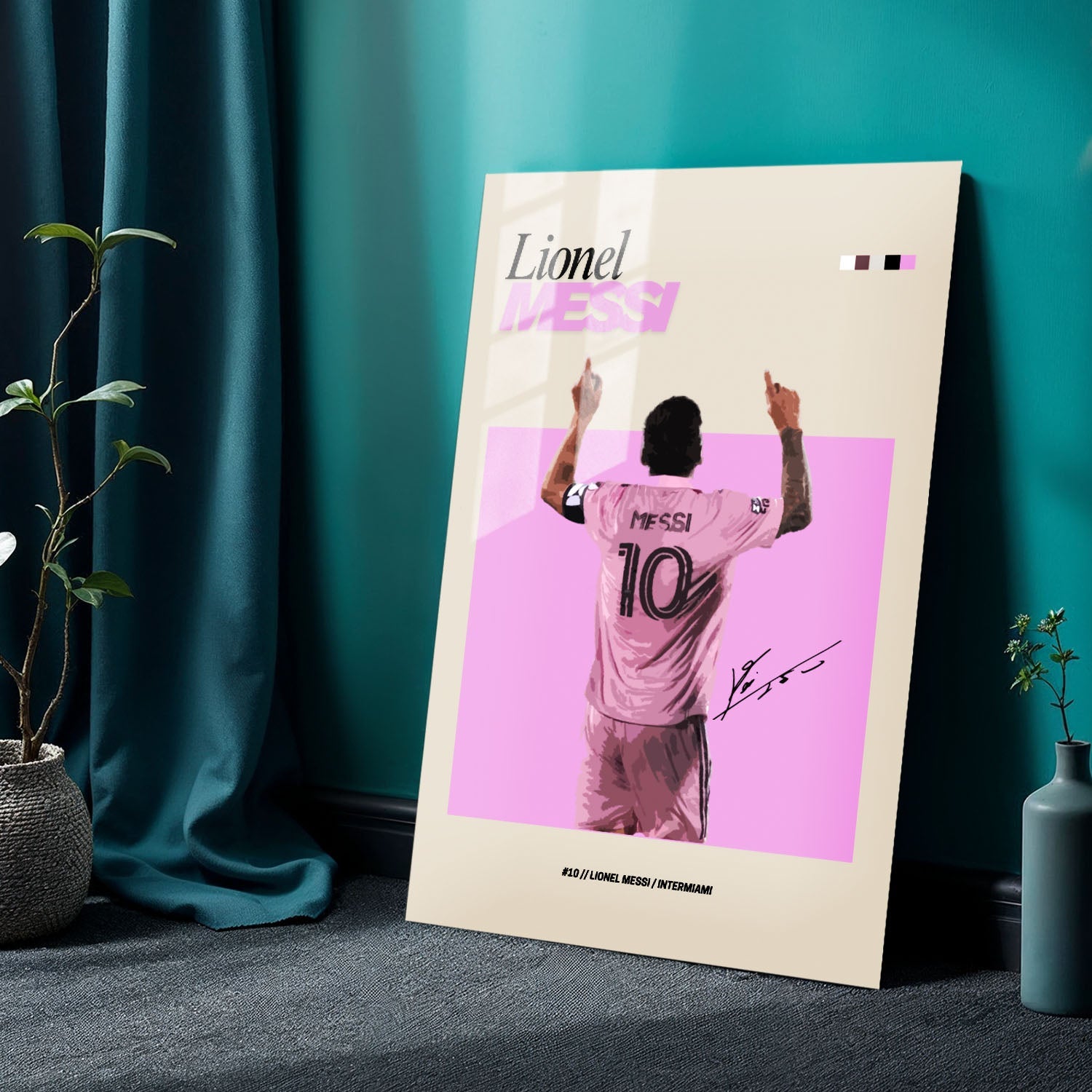 Flex Designs Metal Poster Lionel Messi Inter Miami FlexM 24 x 36" Home Goods - Sports  Metal Poster