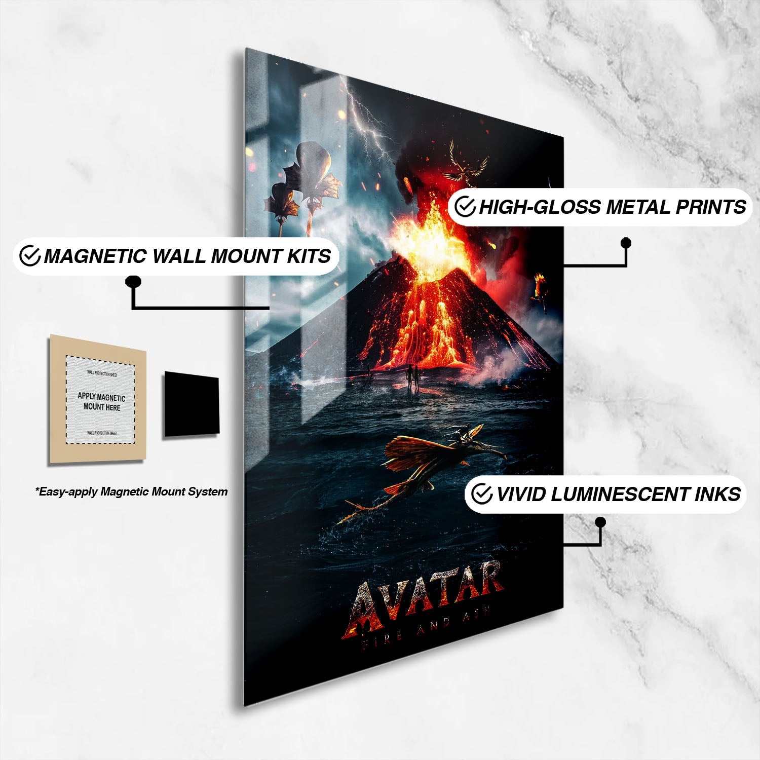 Flex Designs Metal Poster Avatar Fire and Ash Alternate 16 x 24" Home Goods - Movie 2025 Movie Metal Poster