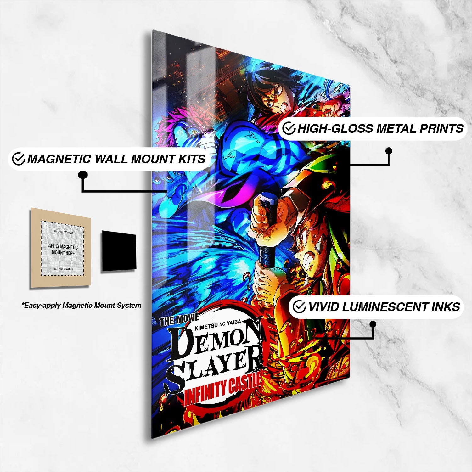 Flex Designs Metal Poster Demon Slayer Infinity Castle 16 x 24" Home Goods - Movie 2025 Movie Metal Poster