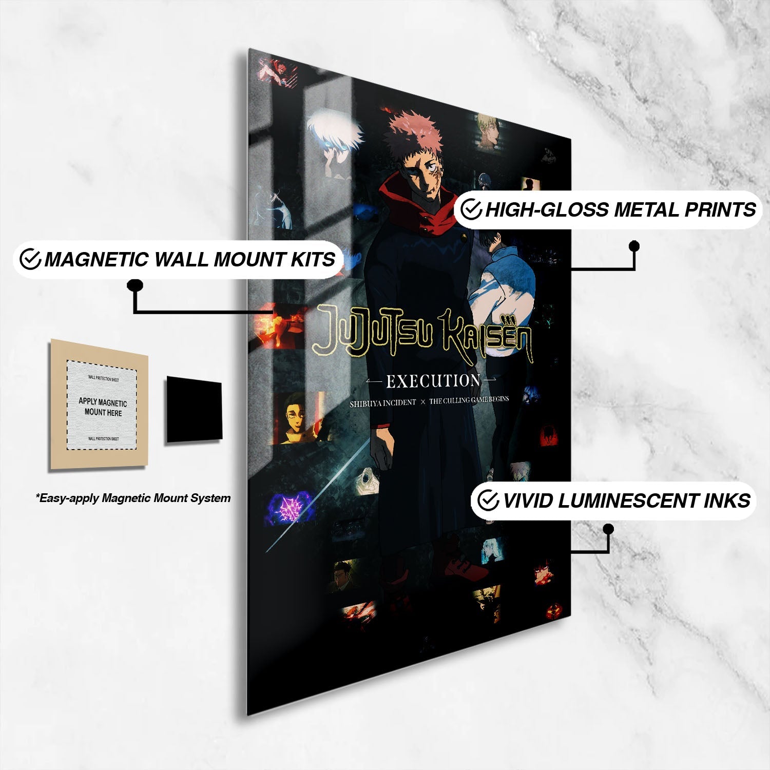 Flex Designs Metal Poster Jujutsu Kaisen Execution 16 x 24" Home Goods - Movie 2025 Movie Metal Poster