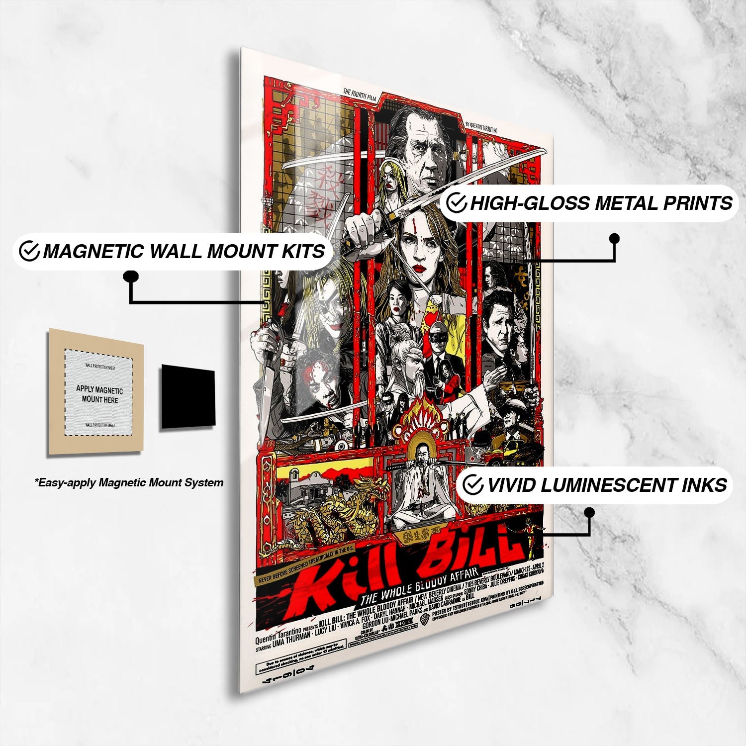 Flex Designs Metal Poster Kill Bill The Whole Bloody Affair Key Art 16 x 24" Home Goods - Movie 2011 Movie Metal Poster