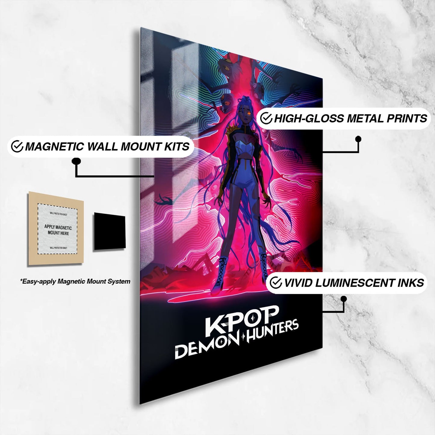 Flex Designs Metal Poster KPop Demon Hunters Alternate 16 x 24" Home Goods - Movie 2025 Movie Metal Poster