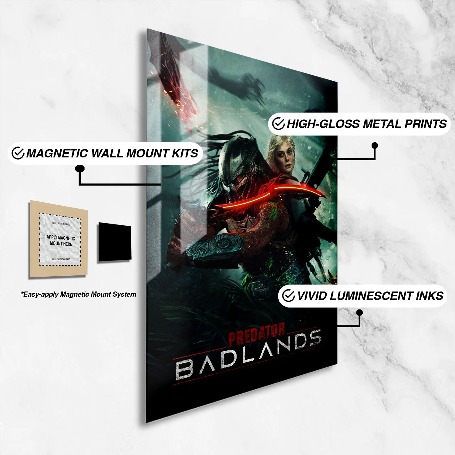 Flex Designs Metal Poster Predator Badlands Alternate 16 x 24" Home Goods - Movie 2025 Movie Metal Poster