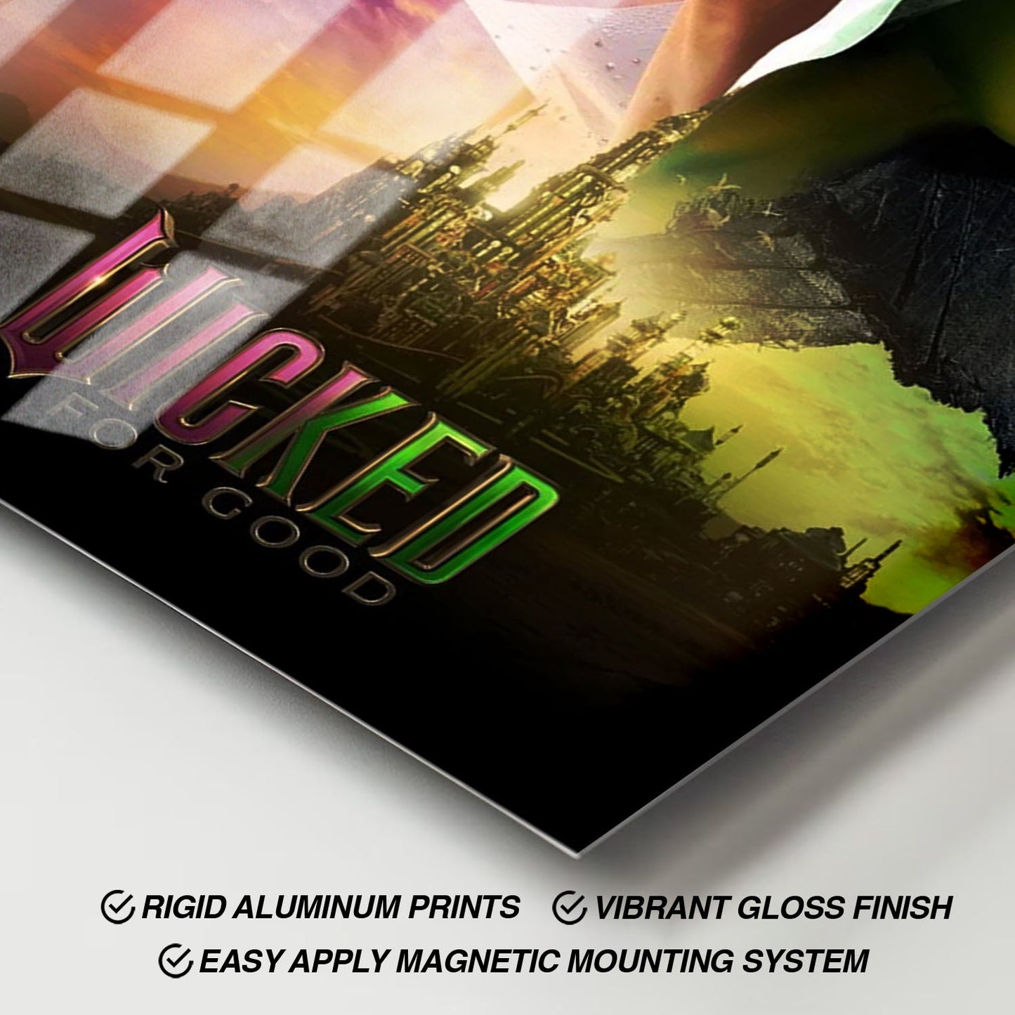 Flex Designs Metal Poster Wicked For Good Key Visual 11 x 17" Home Goods - Movie 2025 Movie Metal Poster