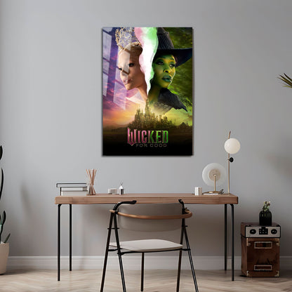 Flex Designs Metal Poster Wicked For Good Key Visual 5 x 7" Home Goods - Movie 2025 Movie Metal Poster