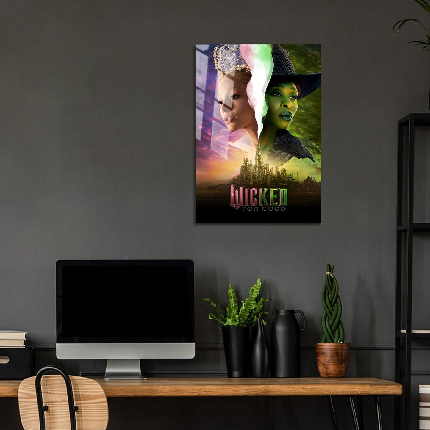 Flex Designs Metal Poster Wicked For Good Key Visual 24 x 36" Home Goods - Movie 2025 Movie Metal Poster