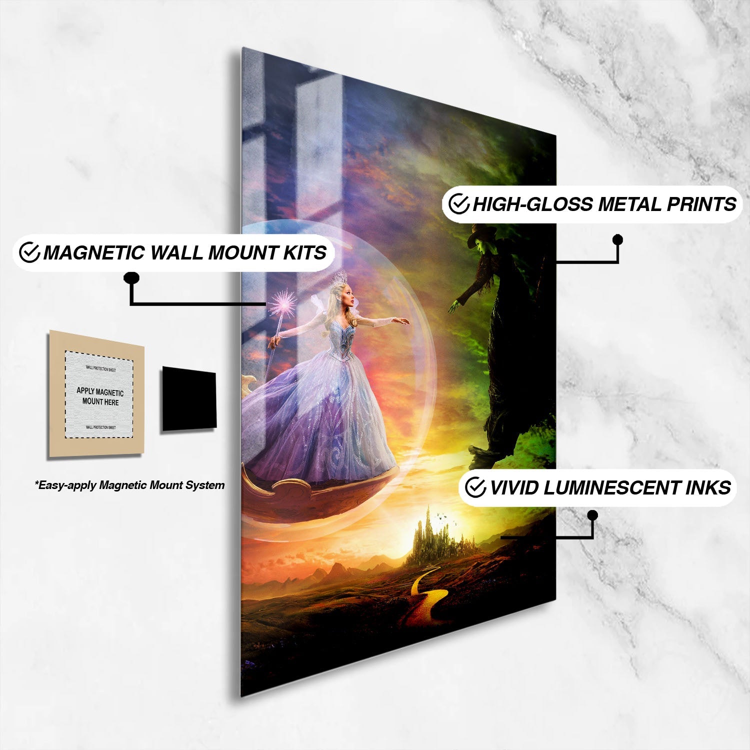 Flex Designs Metal Poster Wicked For Good Textless 16 x 24" Home Goods - Movie 2025 Movie Metal Poster