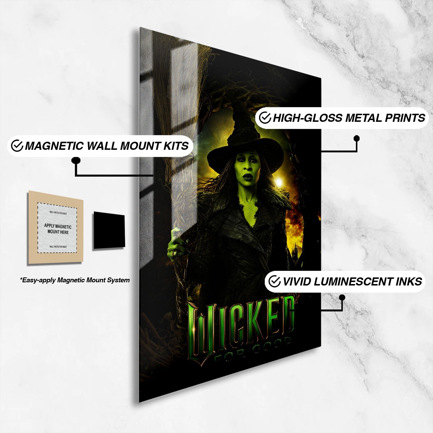 Flex Designs Metal Poster Wicked For Good Elphaba 16 x 24" Home Goods - Movie 2025 Movie Metal Poster