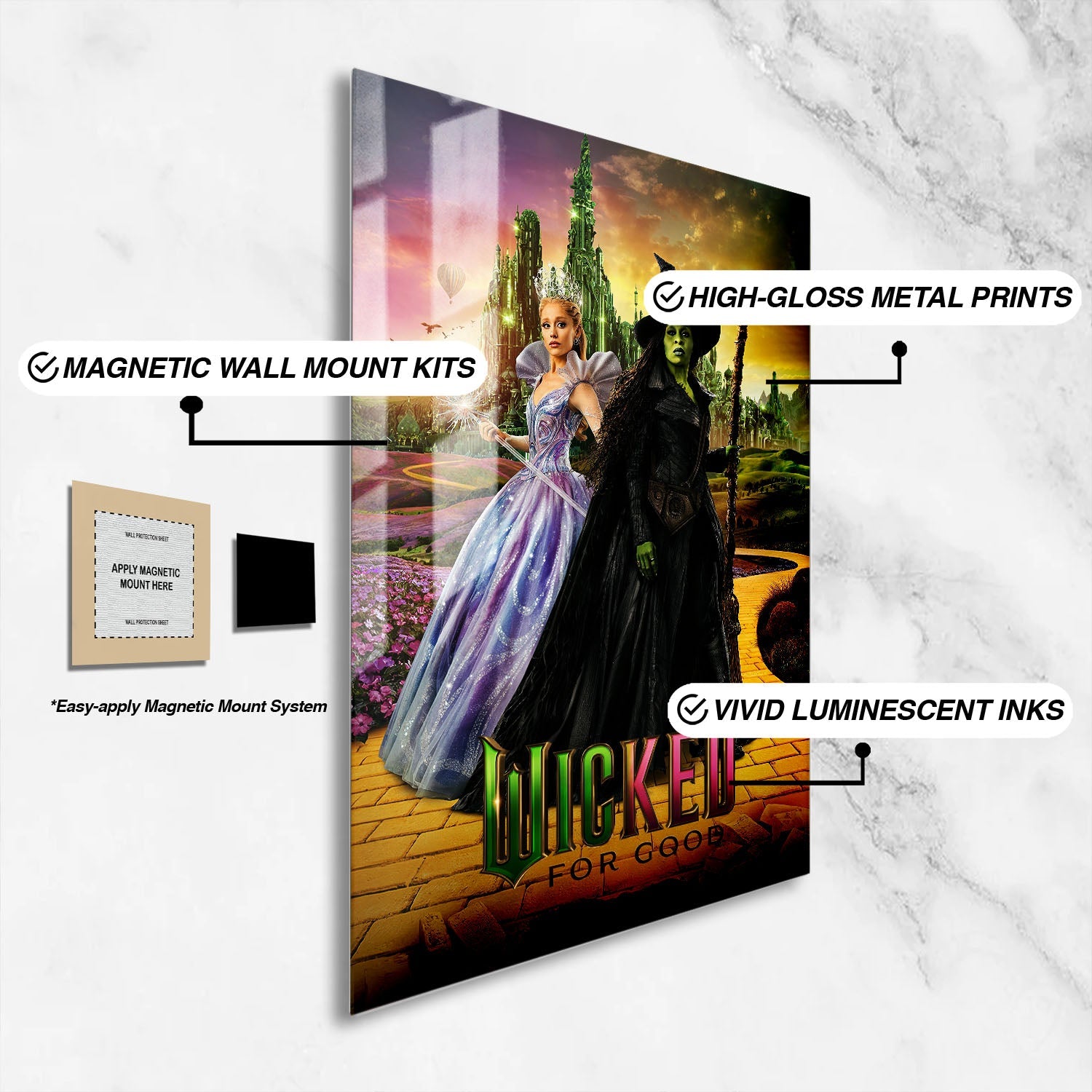 Flex Designs Metal Poster Wicked For Good Yellow Brick Road 16 x 24" Home Goods - Movie 2025 Movie Metal Poster