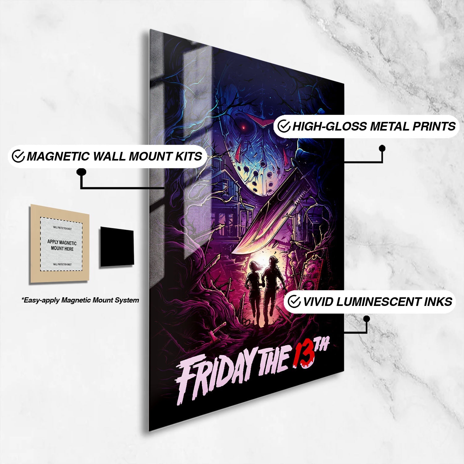 Flex Designs Metal Poster A Nightmare on Elm Street Sketch 16 x 24" Home Goods - Movie 1984 Movie Metal Poster