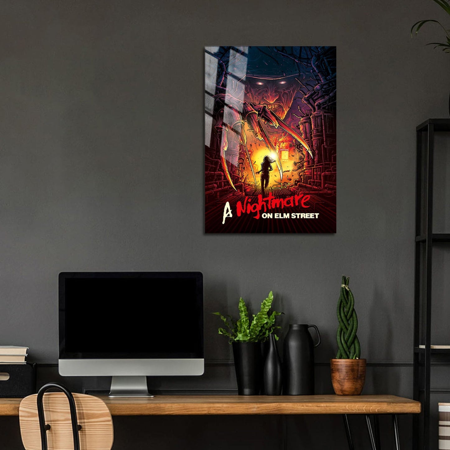 Flex Designs Metal Poster A Nightmare on Elm Street 24 x 36" Home Goods - Movie 1984 Movie Metal Poster