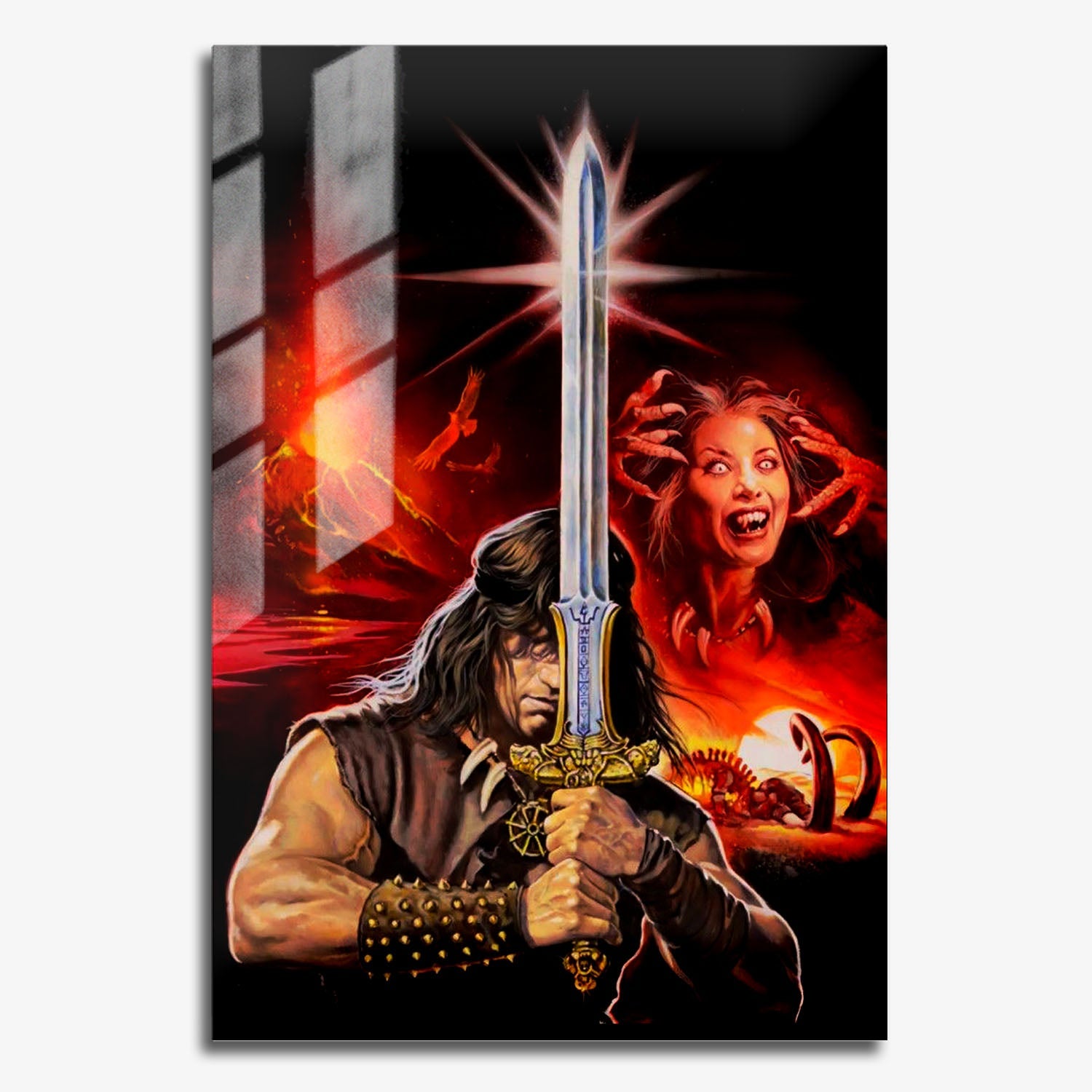Flex Designs Metal Poster Conan the Barbarian Key Art 11 x 17" Home Goods - Movie 1982 Movie Metal Poster
