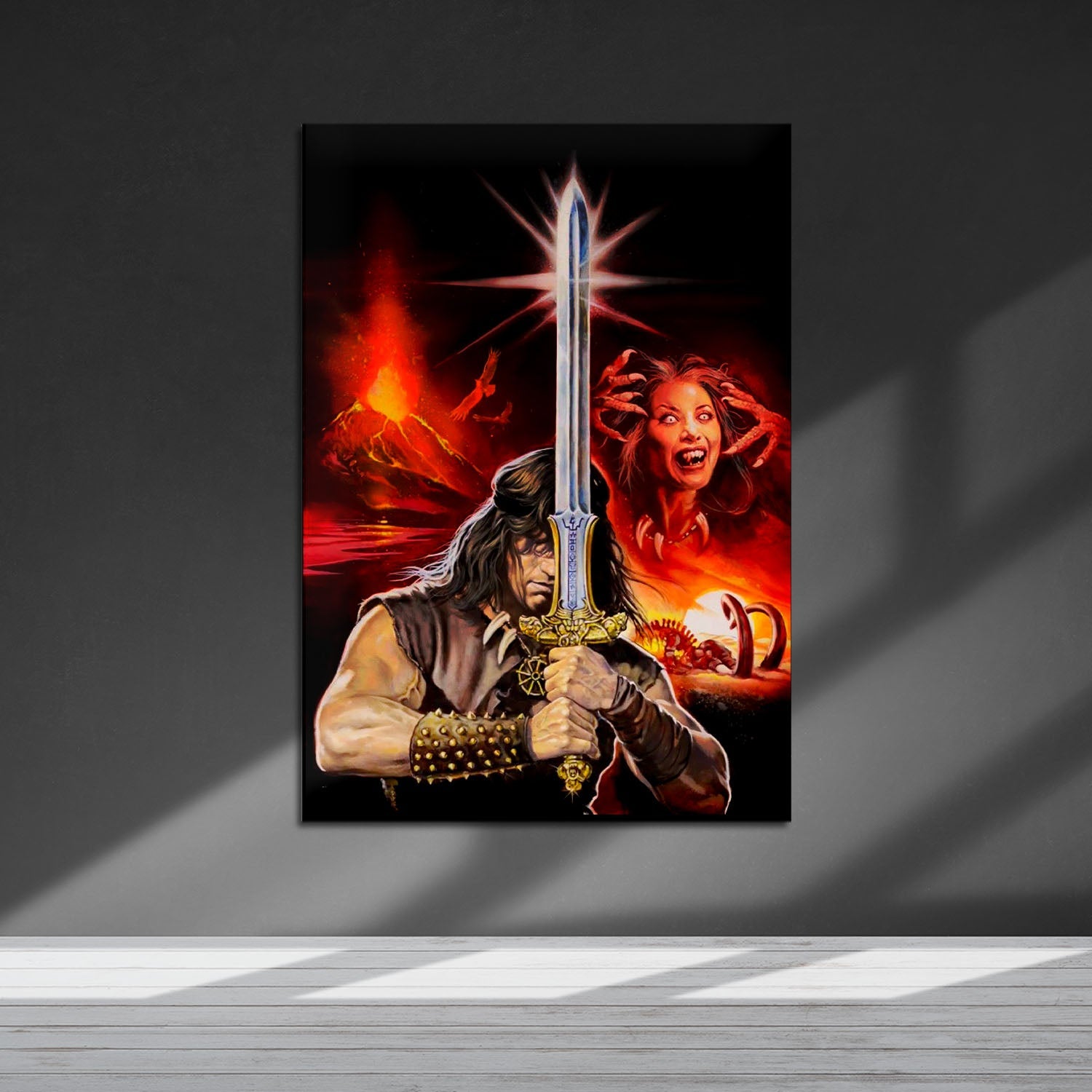 Flex Designs Metal Poster Conan the Barbarian Key Art 5 x 7" Home Goods - Movie 1982 Movie Metal Poster