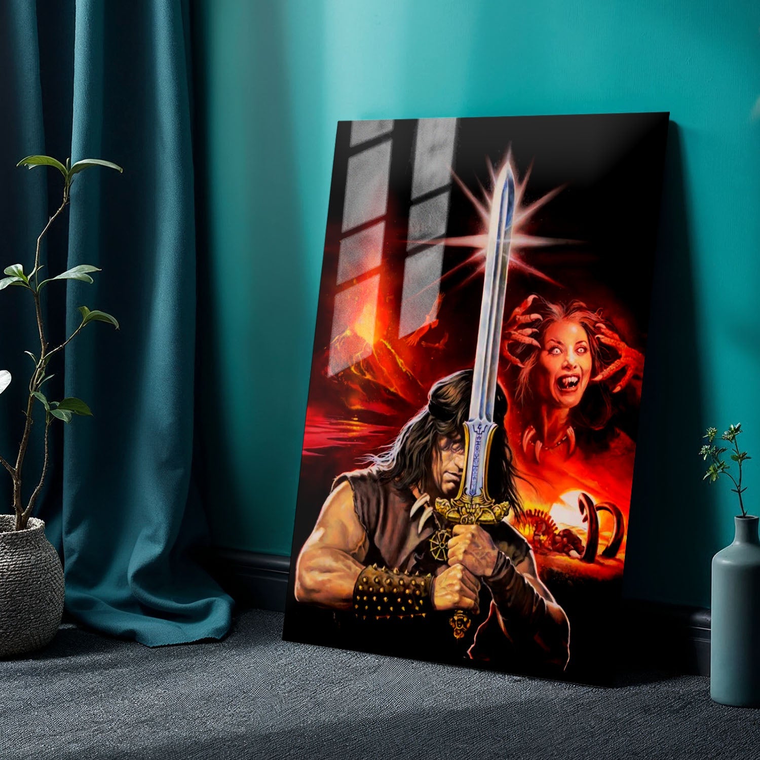 Flex Designs Metal Poster Conan the Barbarian Key Art 24 x 36" Home Goods - Movie 1982 Movie Metal Poster