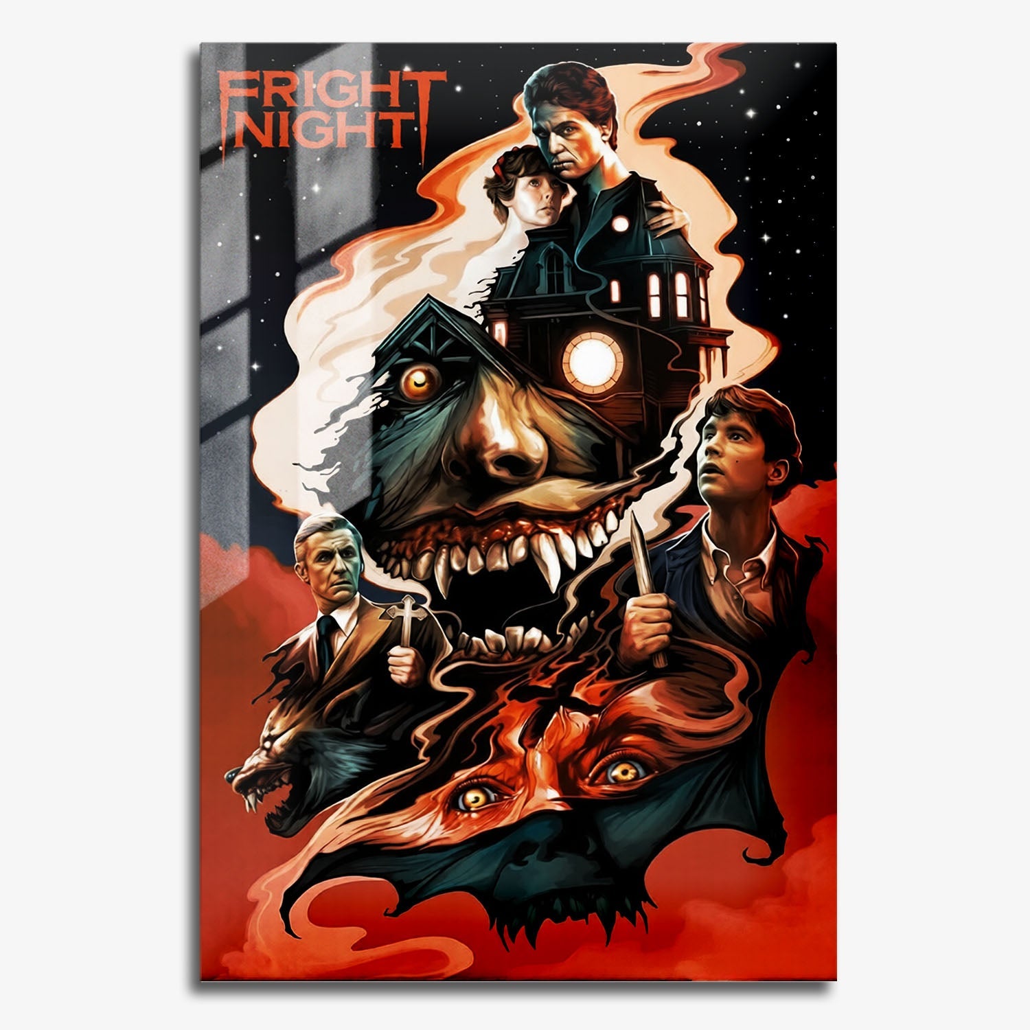 Flex Designs Metal Poster Fright Night 11 x 17" Home Goods - Movie 1985 Movie Metal Poster