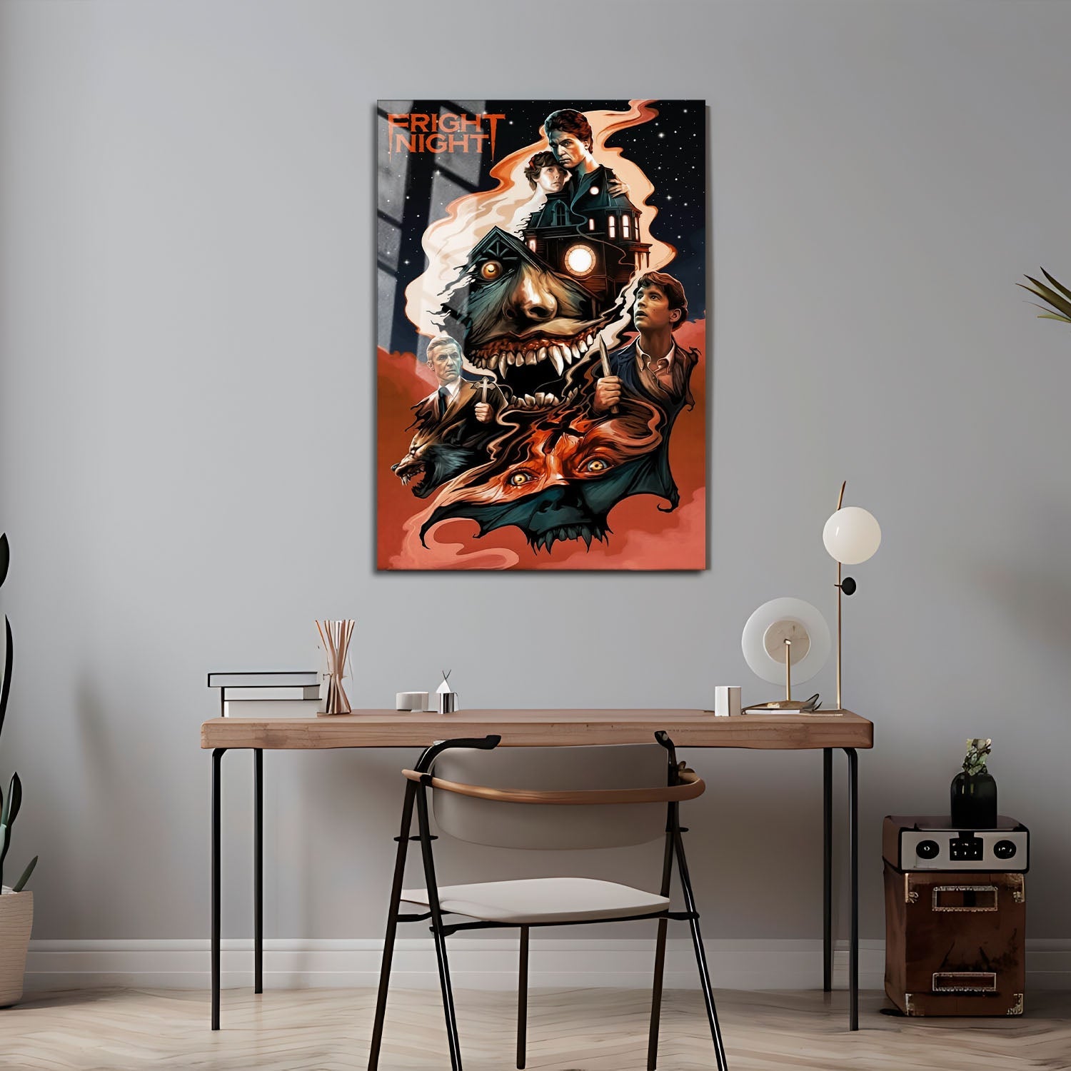 Flex Designs Metal Poster Fright Night 5 x 7" Home Goods - Movie 1985 Movie Metal Poster