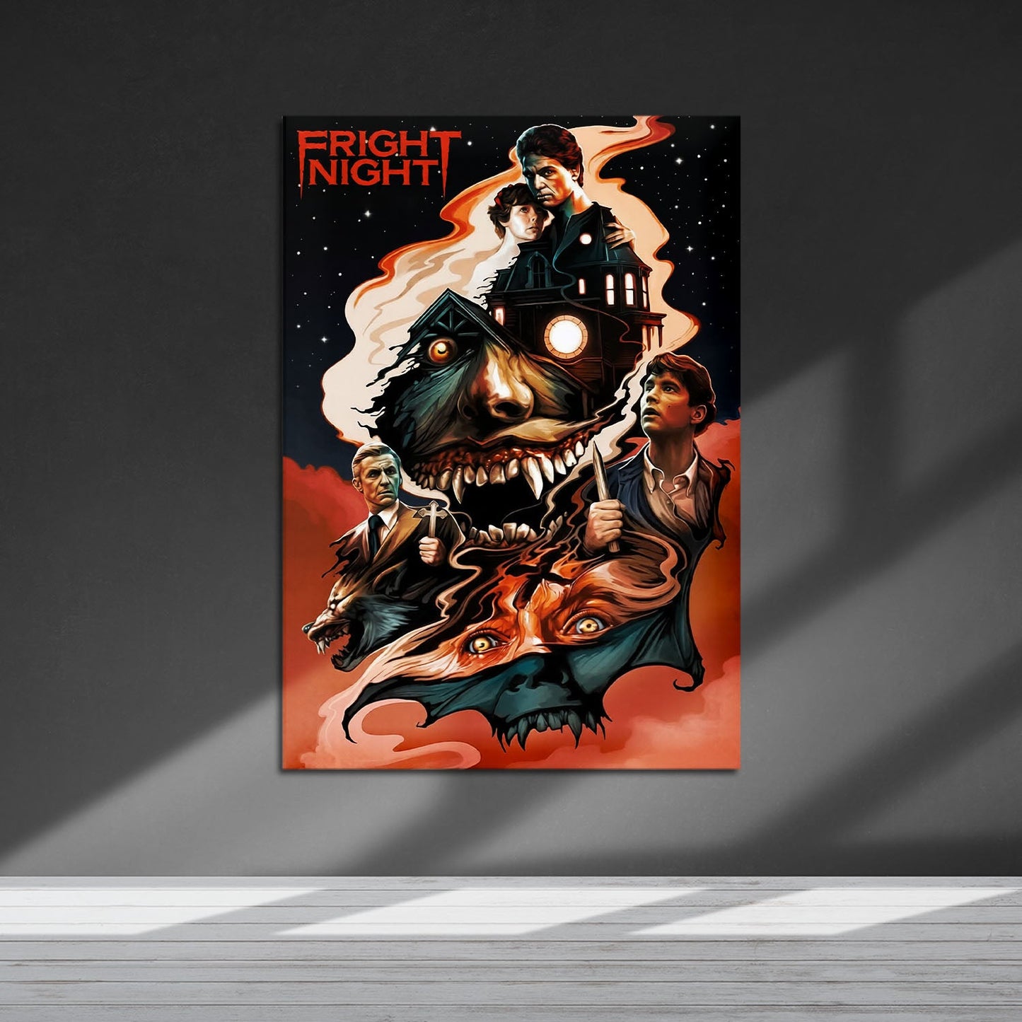 Flex Designs Metal Poster Fright Night 5 x 7" Home Goods - Movie 1985 Movie Metal Poster