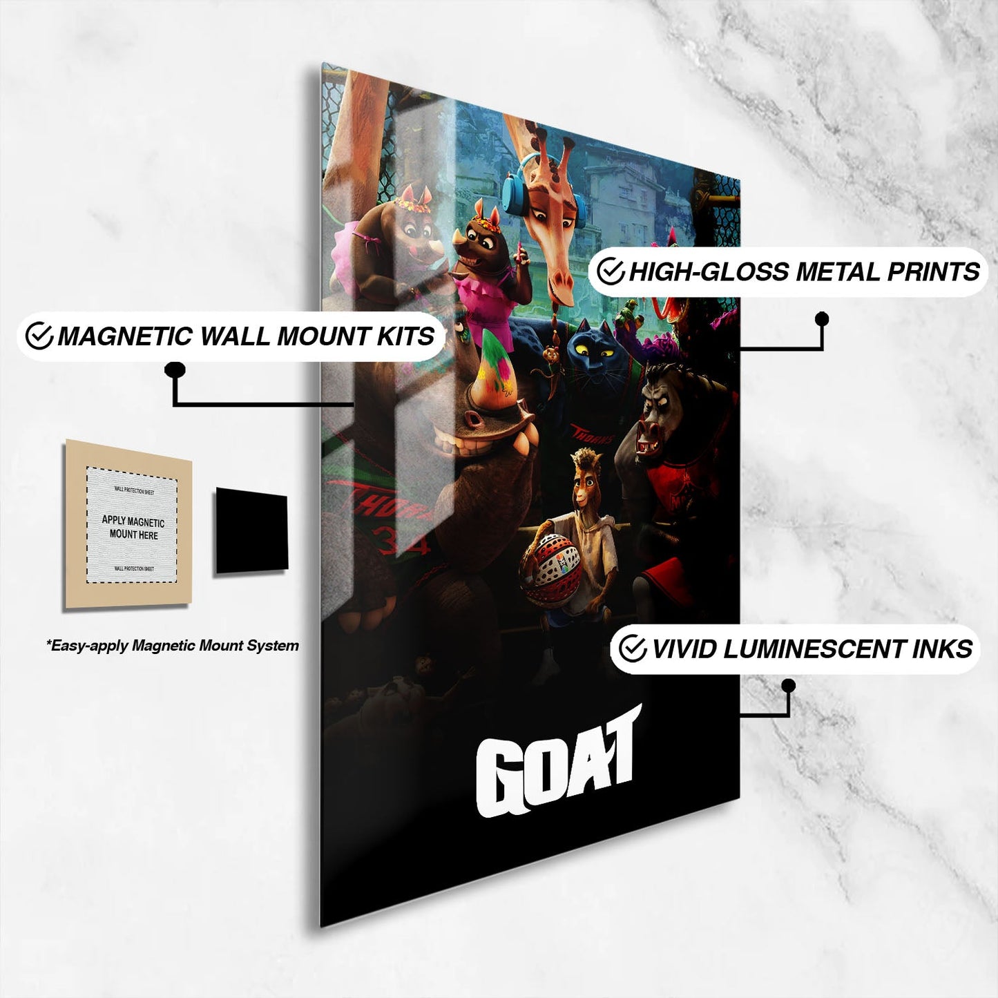 Flex Designs Metal Poster GOAT 16 x 24" Home Goods - Movie 2026 Movie Metal Poster
