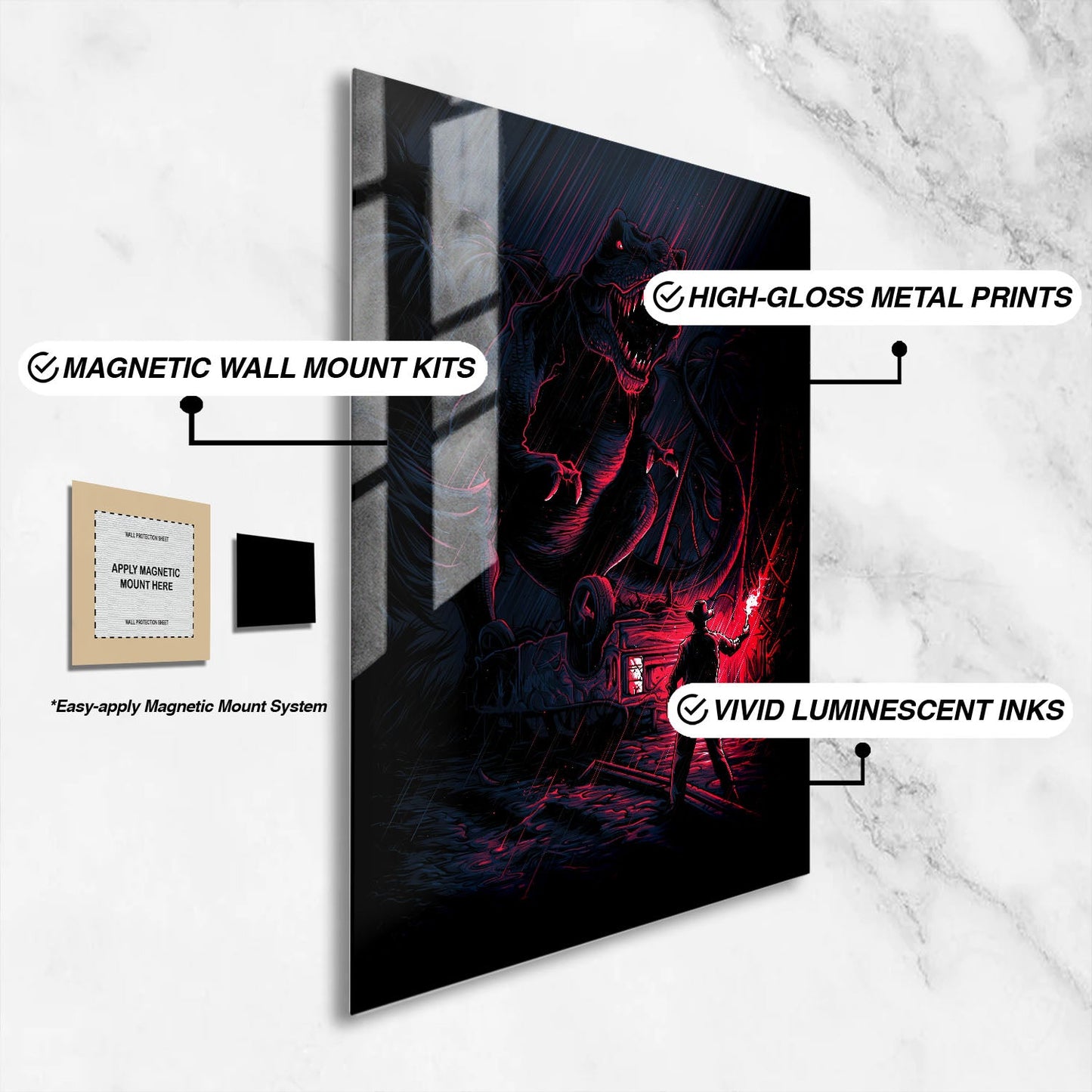Flex Designs Metal Poster Jurassic Park Sketch 16 x 24" Home Goods - Movie 1993 Movie Metal Poster