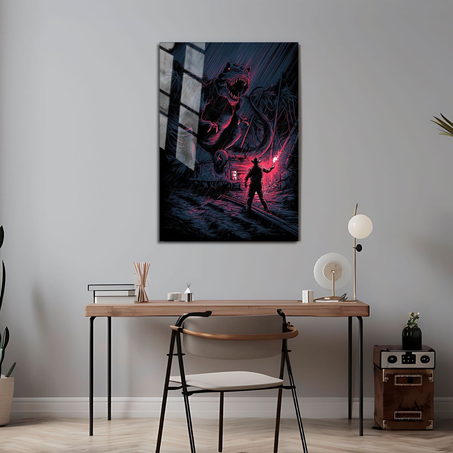 Flex Designs Metal Poster Jurassic Park Sketch 5 x 7" Home Goods - Movie 1993 Movie Metal Poster
