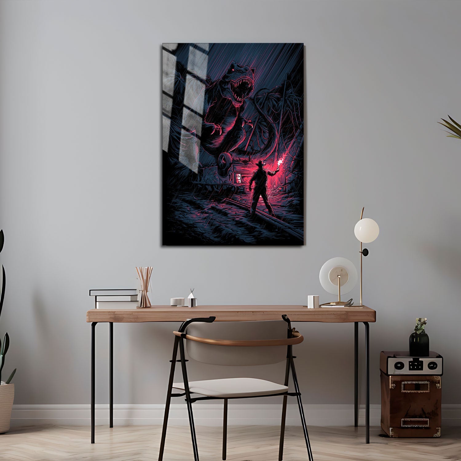 Flex Designs Metal Poster Jurassic Park Sketch 5 x 7" Home Goods - Movie 1993 Movie Metal Poster
