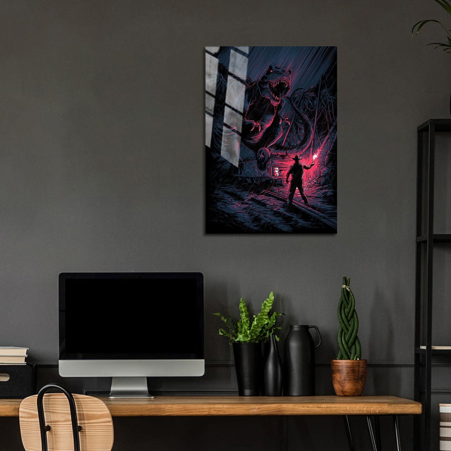 Flex Designs Metal Poster Jurassic Park Sketch 24 x 36" Home Goods - Movie 1993 Movie Metal Poster