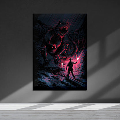 Flex Designs Metal Poster Jurassic Park Sketch 5 x 7" Home Goods - Movie 1993 Movie Metal Poster