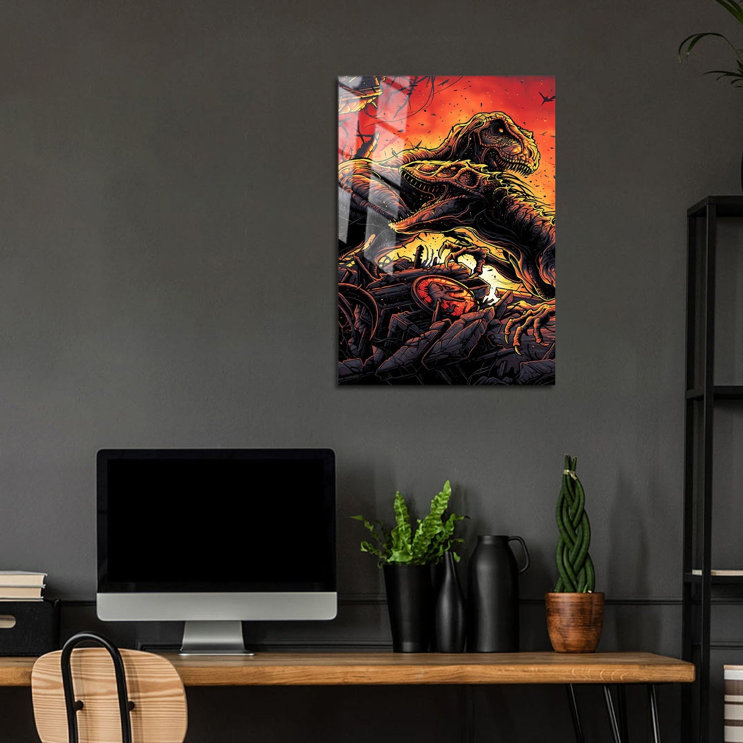 Flex Designs Metal Poster Jurassic Park The Lost World Sketch 24 x 36" Home Goods - Movie 1997 Movie Metal Poster