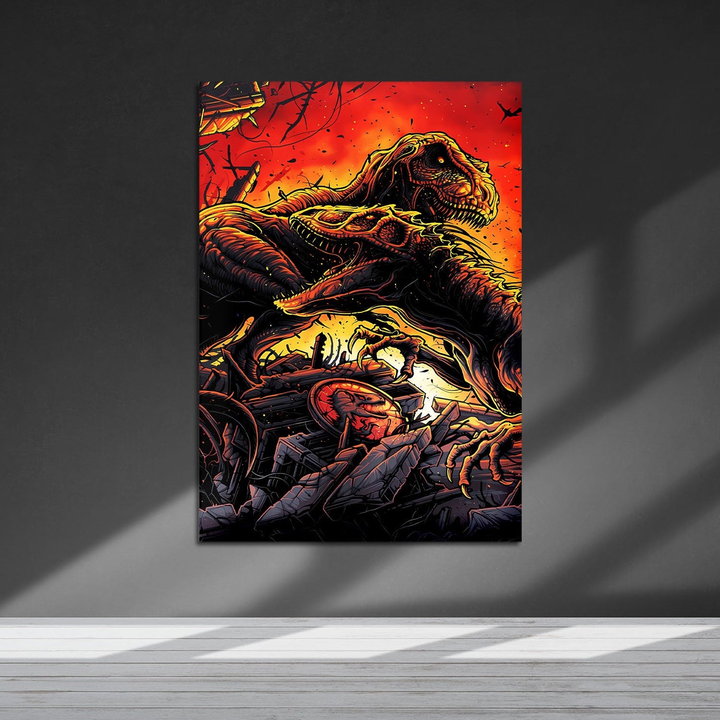 Flex Designs Metal Poster Jurassic Park The Lost World Sketch 5 x 7" Home Goods - Movie 1997 Movie Metal Poster