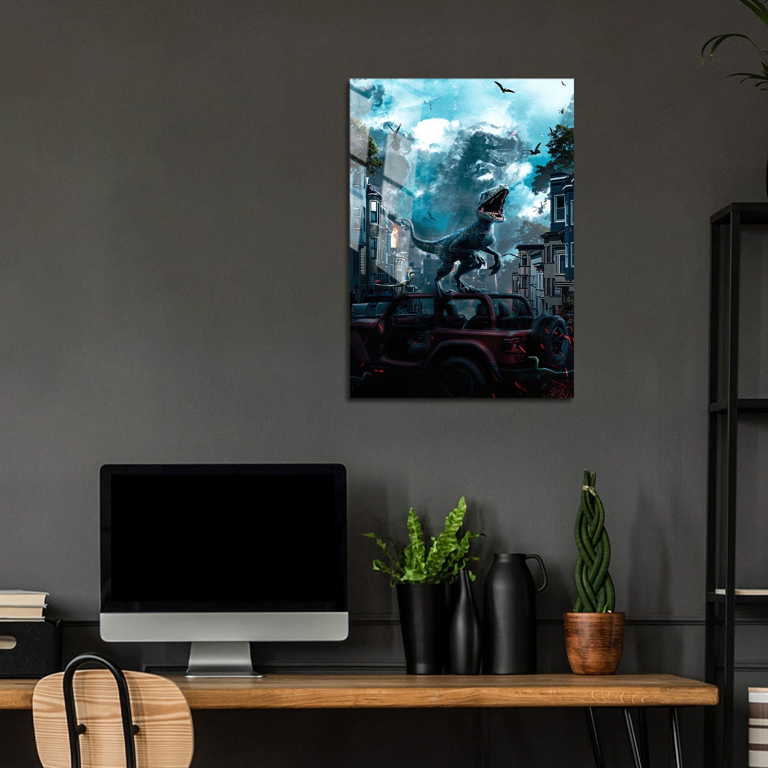 Flex Designs Metal Poster Jurassic World Dominion Sketch 24 x 36" Home Goods - Movie 2022 Movie Metal Poster