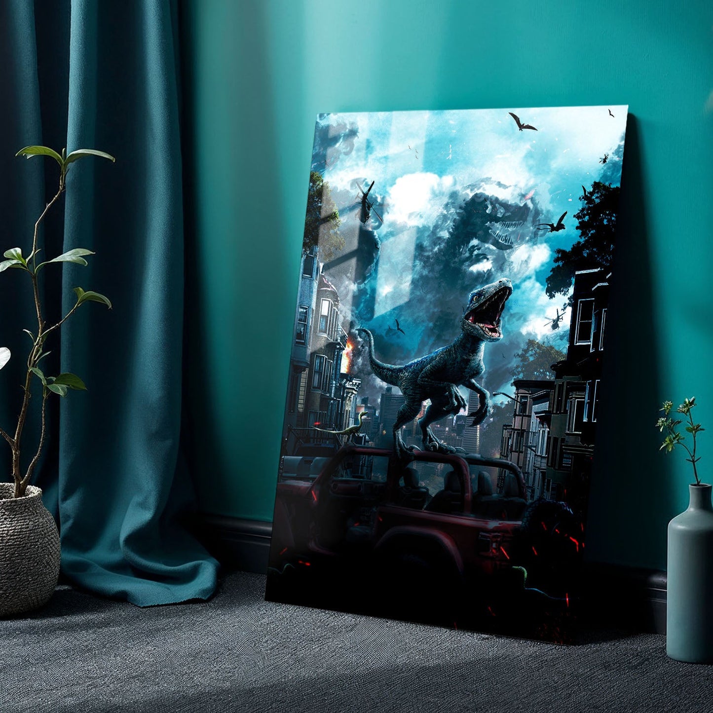 Flex Designs Metal Poster Jurassic World Dominion Sketch 24 x 36" Home Goods - Movie 2022 Movie Metal Poster