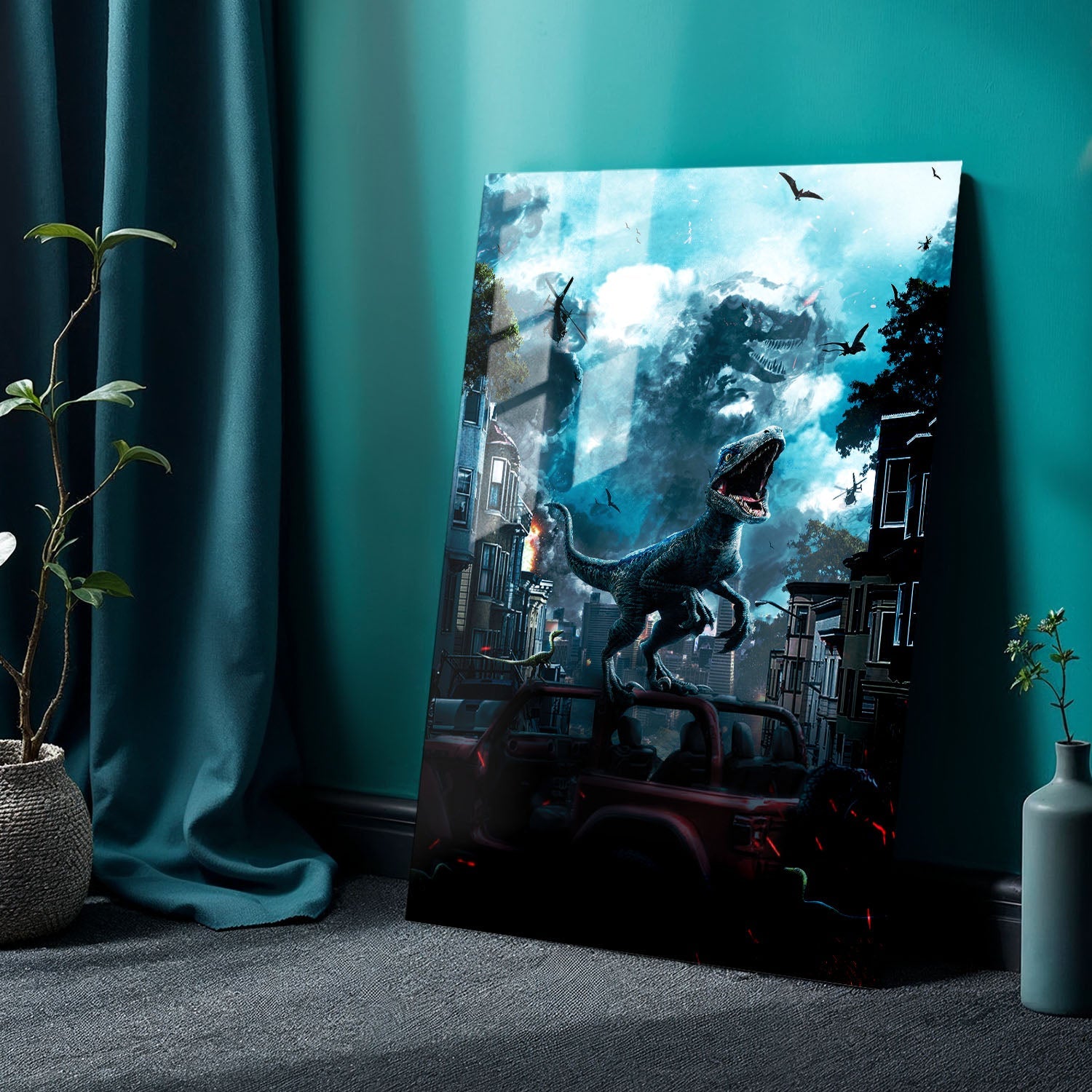 Flex Designs Metal Poster Jurassic World Dominion Sketch 24 x 36" Home Goods - Movie 2022 Movie Metal Poster