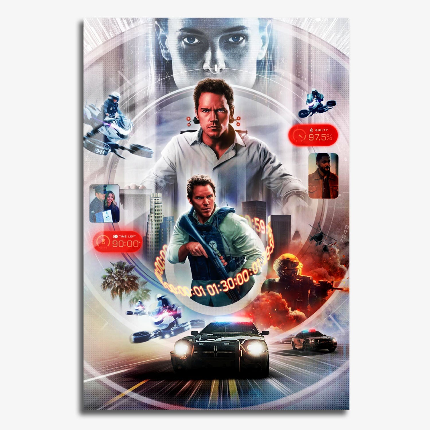 Flex Designs Metal Poster Mercy 11 x 17" Home Goods - Movie 2026 Movie Metal Poster