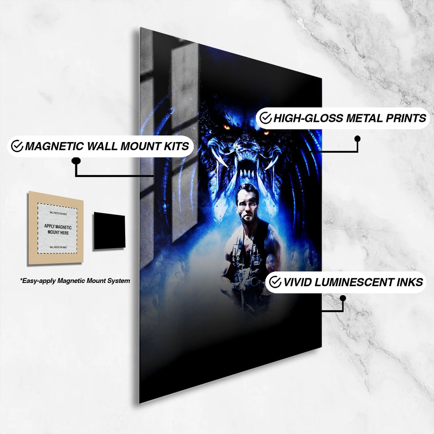 Flex Designs Metal Poster Predator Teaser 16 x 24" Home Goods - Movie 1987 Movie Metal Poster