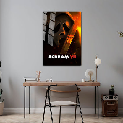 Flex Designs Metal Poster Scream 7 Theatrical 5 x 7" Home Goods - Movie 2026 Movie Metal Poster