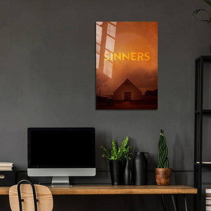 Flex Designs Metal Poster Sinners Minimalist 24 x 36" Home Goods - Movie 2025 Movie Metal Poster