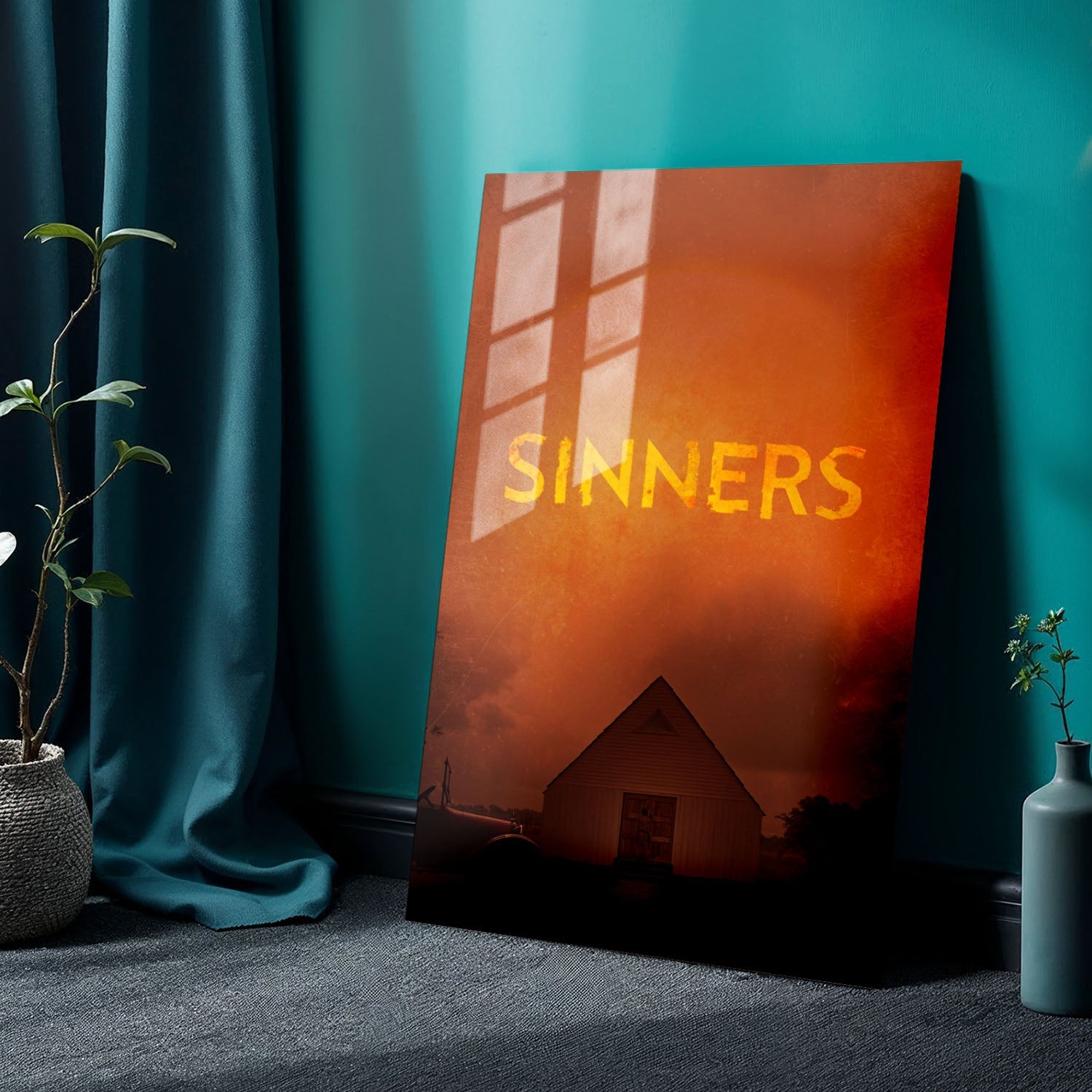 Flex Designs Metal Poster Sinners Minimalist 24 x 36" Home Goods - Movie 2025 Movie Metal Poster