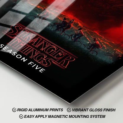 Flex Designs Metal Poster Stranger Things Season 5 11 x 17" Home Goods - TV Show 2016 TV Show Metal Poster