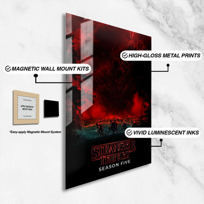 Flex Designs Metal Poster Stranger Things Season 5 16 x 24" Home Goods - TV Show 2016 TV Show Metal Poster