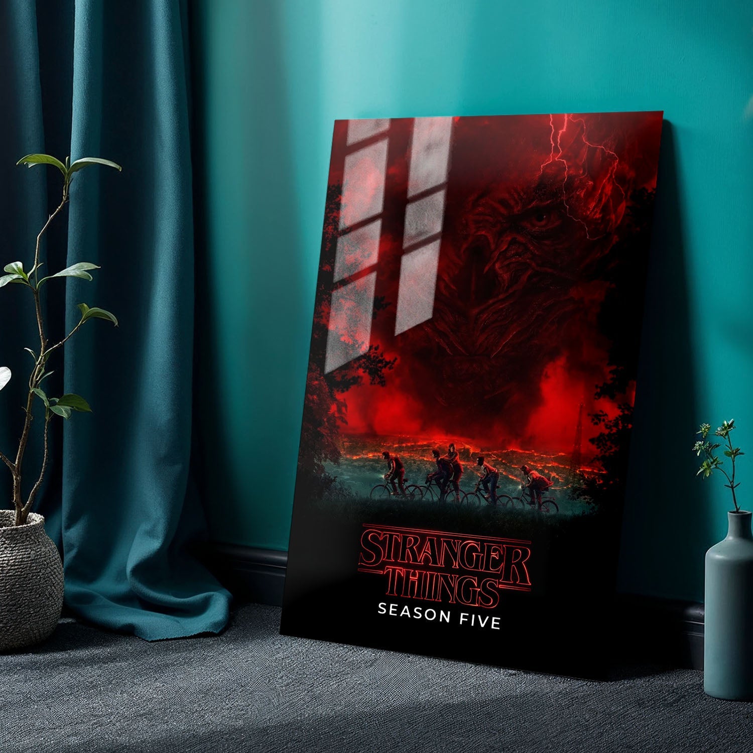 Flex Designs Metal Poster Stranger Things Season 5 24 x 36" Home Goods - TV Show 2016 TV Show Metal Poster