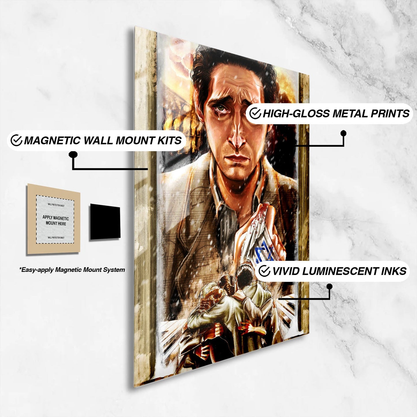 Flex Designs Metal Poster The Pianist 16 x 24" Home Goods - Movie 2002 Movie Metal Poster