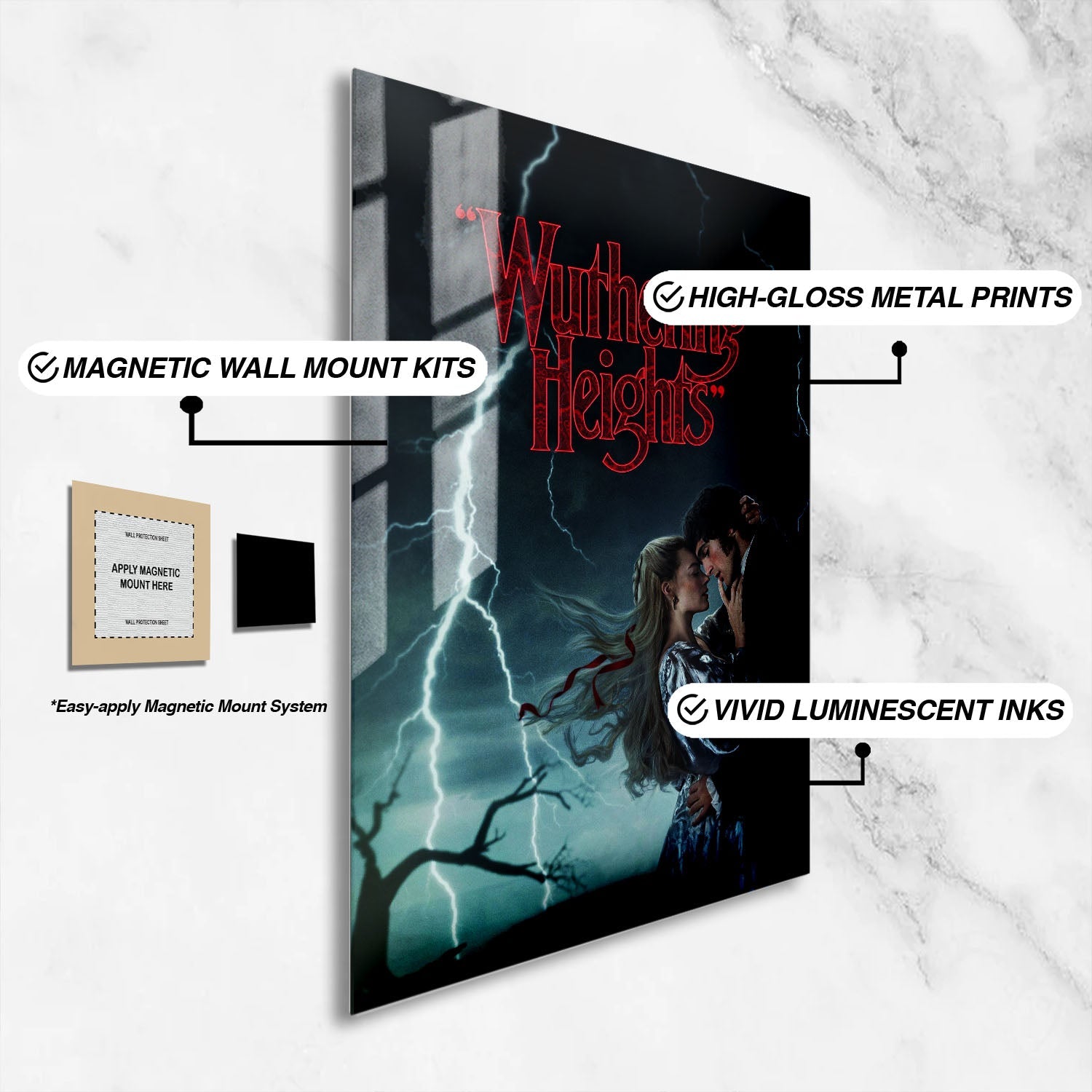 Flex Designs Metal Poster Wuthering Heights Theatrical 16 x 24" Home Goods - Movie 2026 Movie Metal Poster