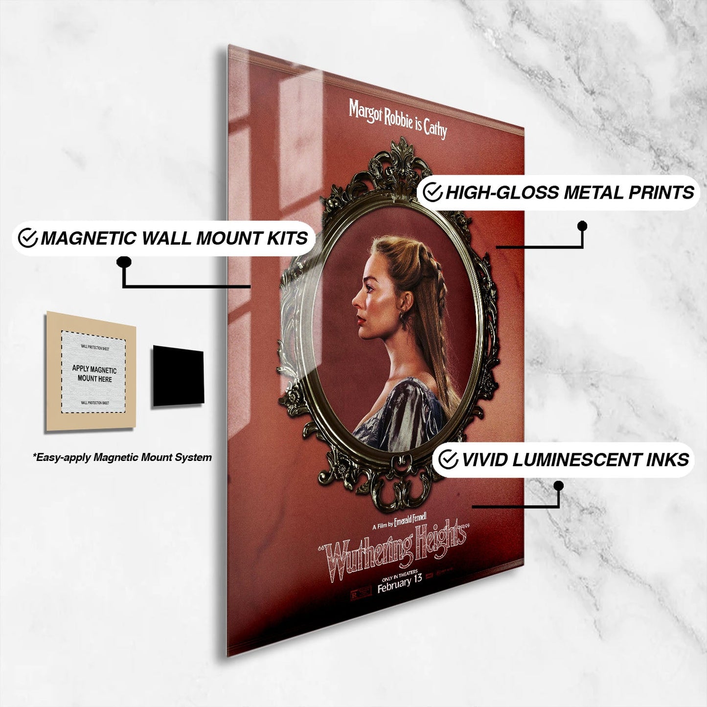 Flex Designs Metal Poster Wuthering Heights Cathy 16 x 24" Home Goods - Movie 2026 Movie Metal Poster