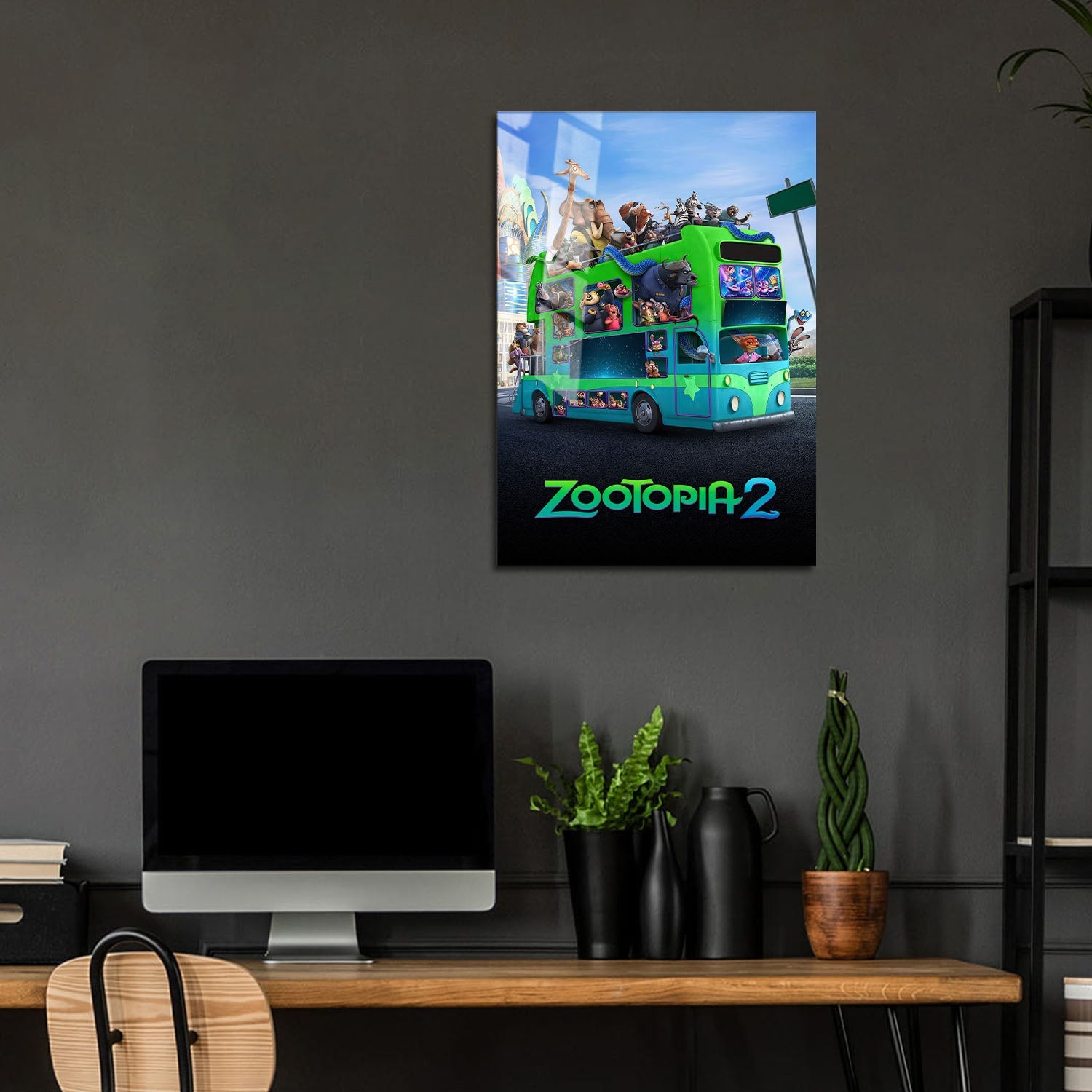 Flex Designs Metal Poster Zootopia 2 Bus 24 x 36" Home Goods - Movie 2025 Movie Metal Poster