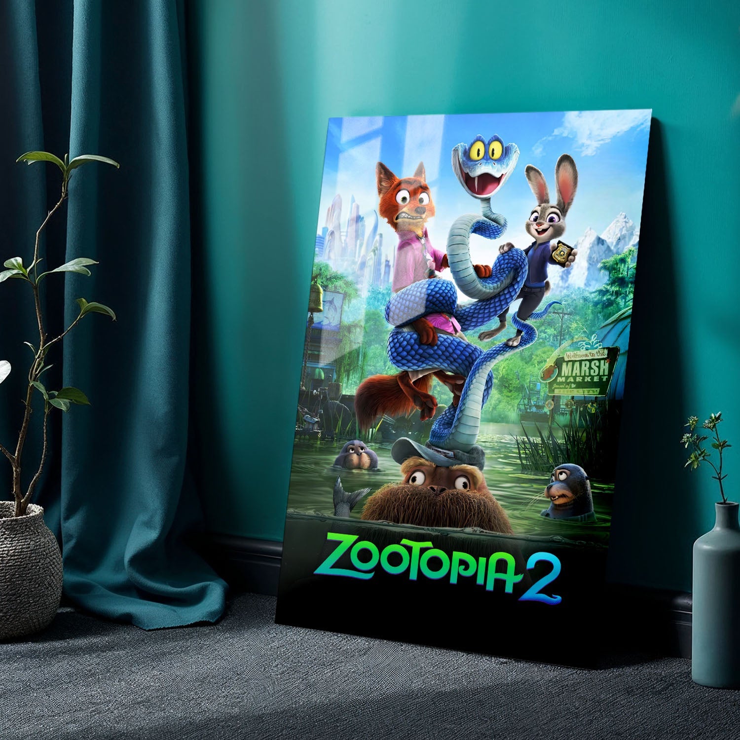 Flex Designs Metal Poster Zootopia 2 Swamp 24 x 36" Home Goods - Movie 2025 Movie Metal Poster
