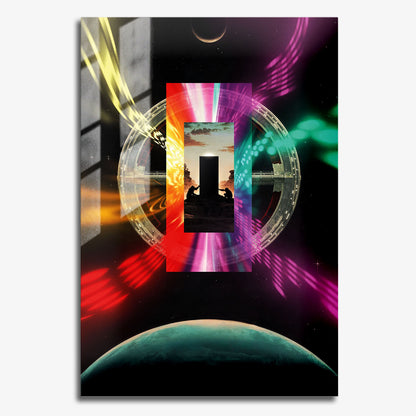 Flex Designs Metal Poster 2001 A Space Odyssey Illustration 11 x 17" Home Goods - Movie 1968 Movie Metal Poster