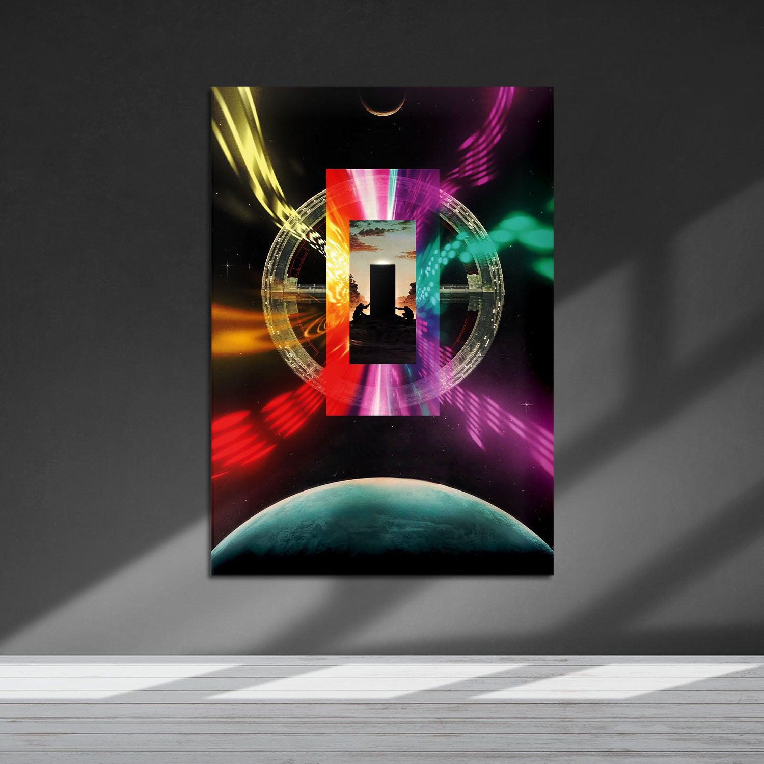 Flex Designs Metal Poster 2001 A Space Odyssey Illustration 5 x 7" Home Goods - Movie 1968 Movie Metal Poster
