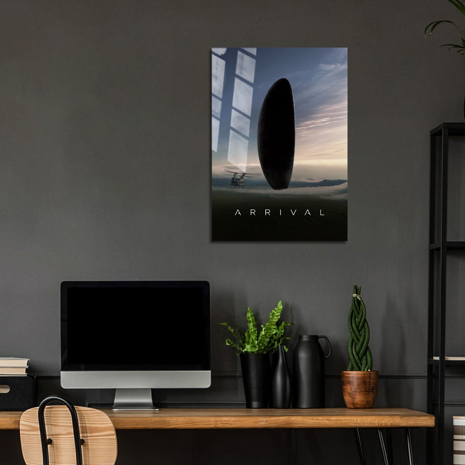 Flex Designs Metal Poster Arrival Cinematic 24 x 36" Home Goods - Movie 2016 Movie Metal Poster