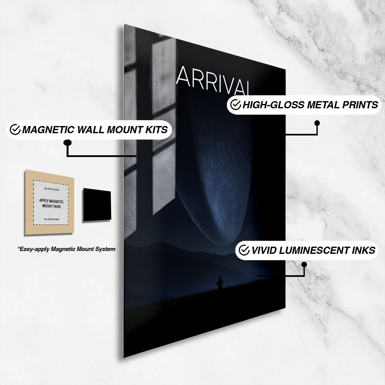 Flex Designs Metal Poster Arrival Simple 16 x 24" Home Goods - Movie 2016 Movie Metal Poster