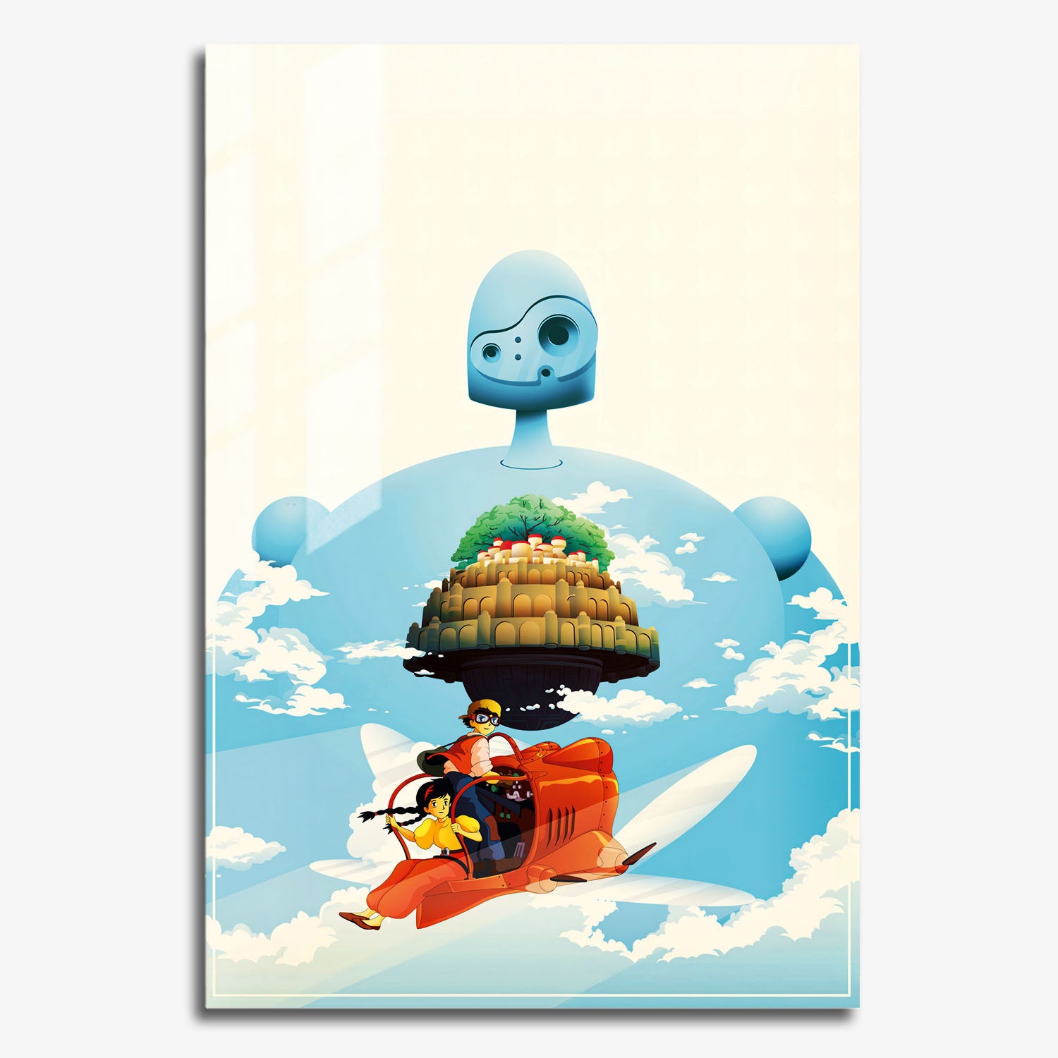 Flex Designs Metal Poster Castle in the Sky Sketch 11 x 17" Home Goods - Movie 1986 Movie Metal Poster
